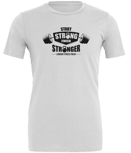 Slogan Start Strong T Shirt - Black